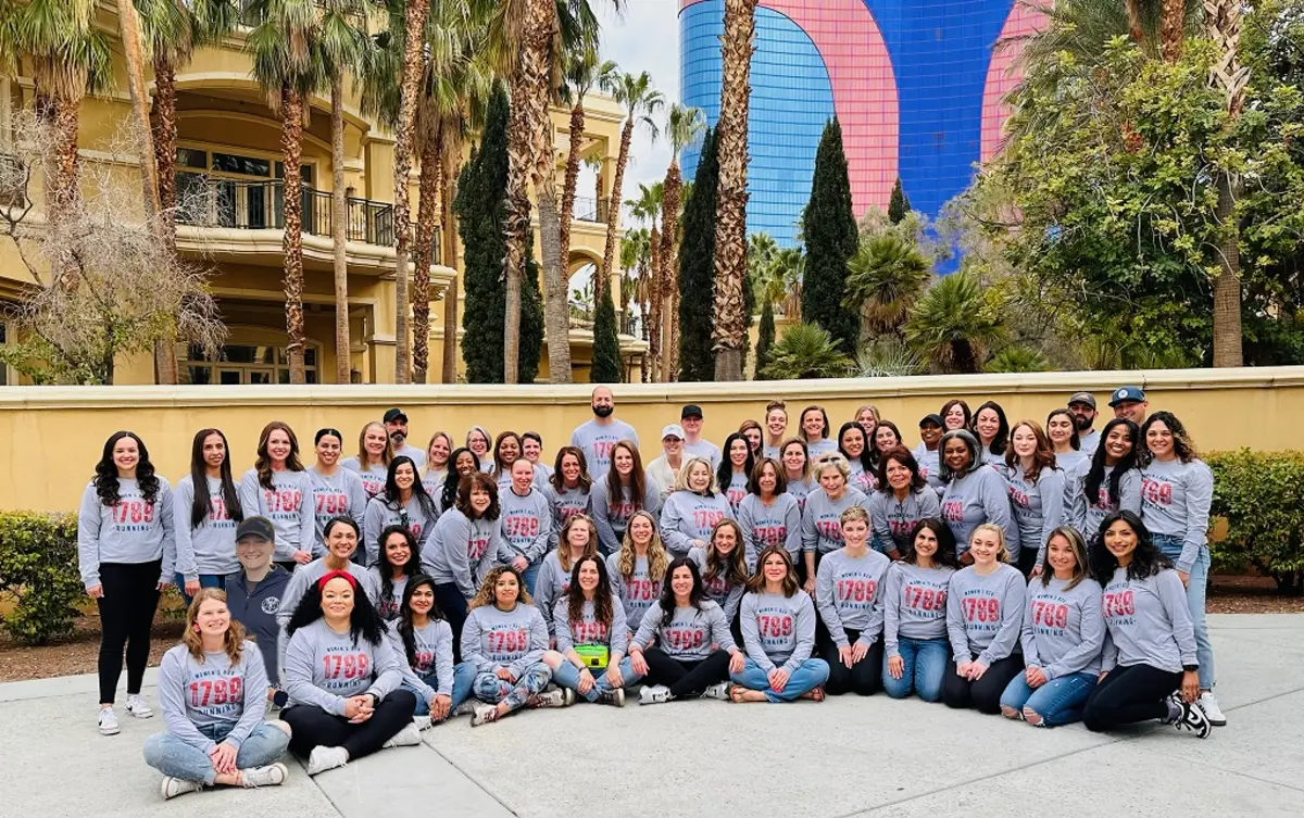 Baker to Vegas Challenge Cup Relay Participants group photo outside