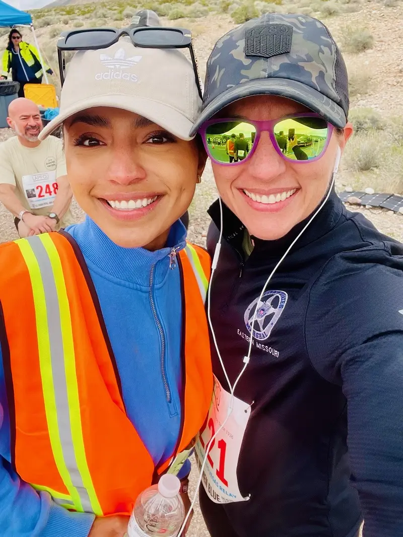 Baker to Vegas Challenge Cup Relay two females  in sun glasses
