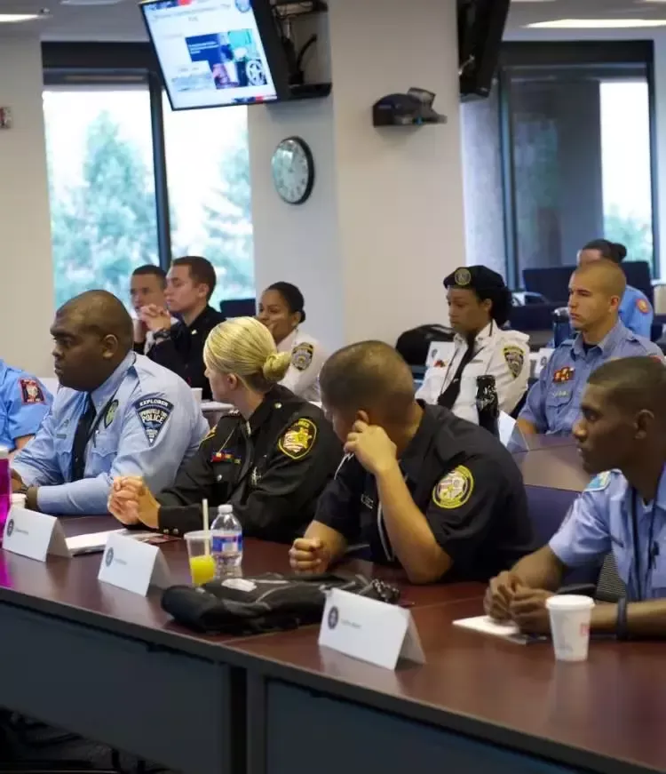 Police officers in a room